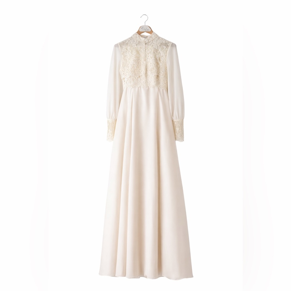 House of Bianchi Vintage long sleeve Ivory wedding dress size small